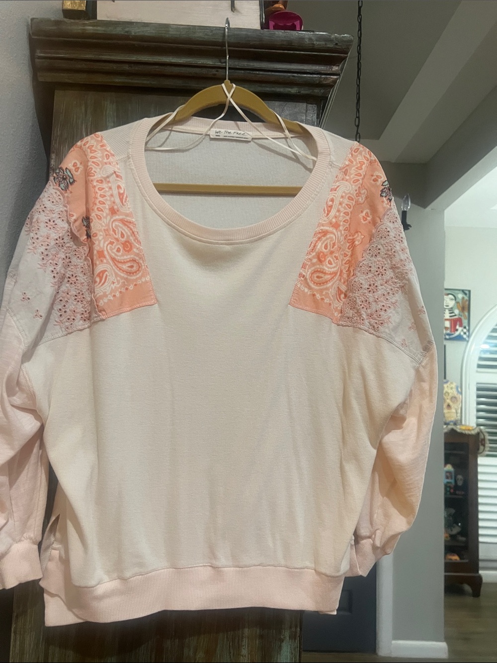 Light Pink Bandana Accent Sweatshirt